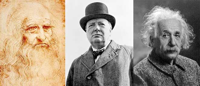 Vinci, Churchill et Einstein